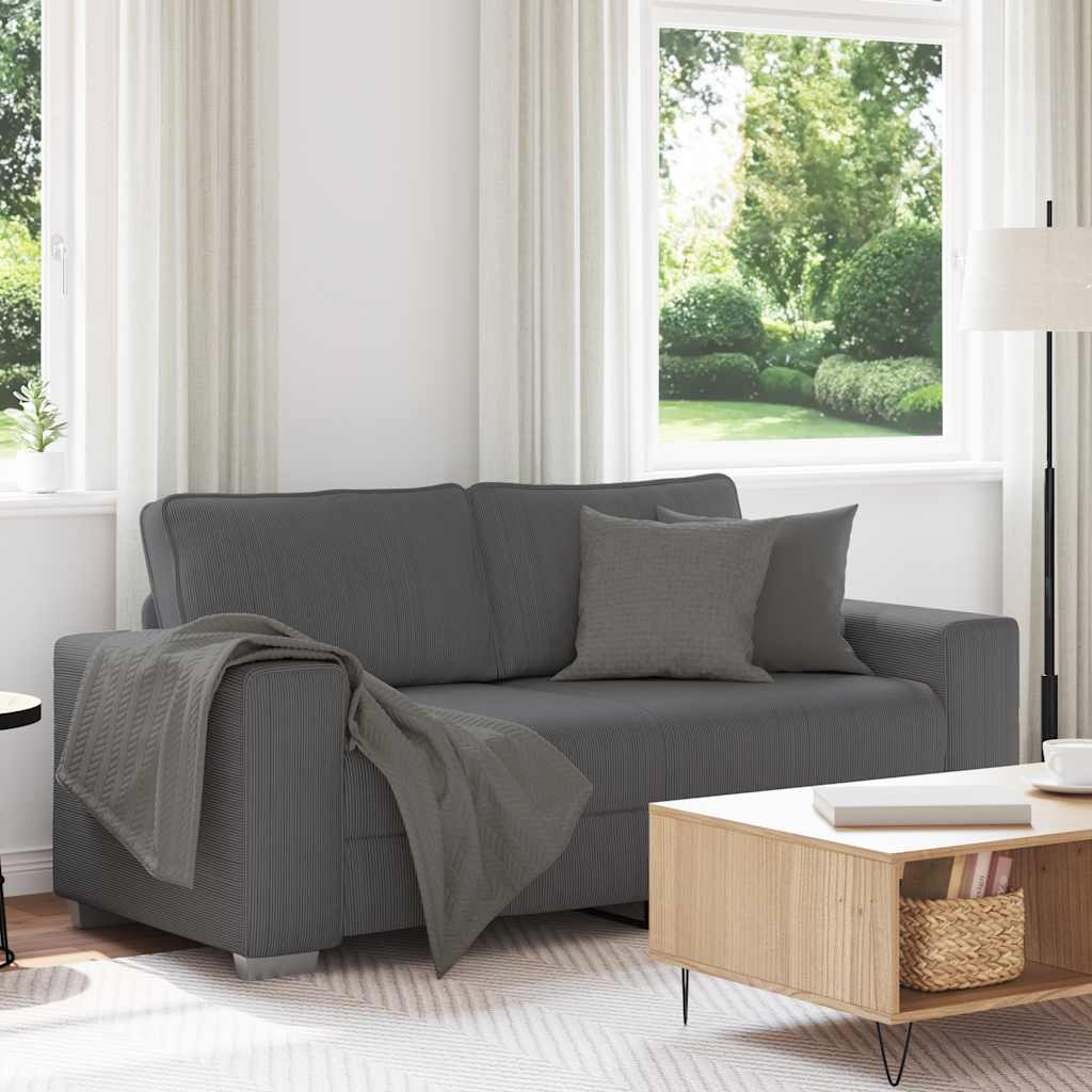 Zweisitzer-Sofa Dunkelgrau 180x77x82 cm Cordstoff