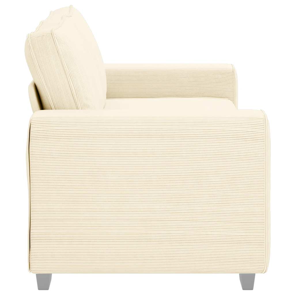 Zweisitzer-Sofa Creme 180x77x82 cm Cordstoff