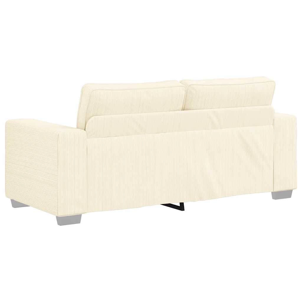 Zweisitzer-Sofa Creme 180x77x82 cm Cordstoff