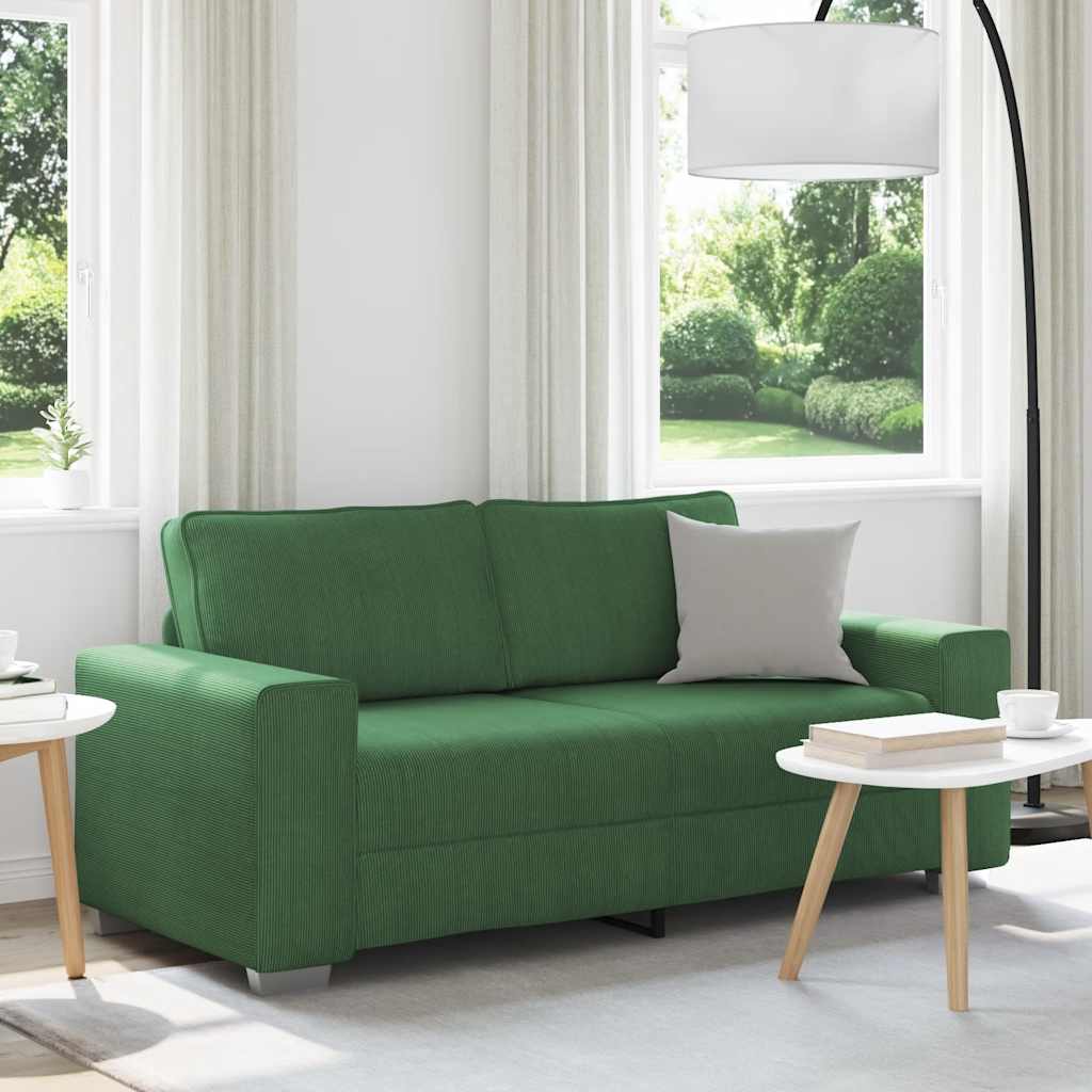 Zweisitzer-Sofa Dunkelgrün 180x77x82 cm Cordstoff