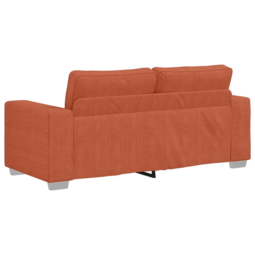 Zweisitzer-Sofa Rot Orange 180x77x82 cm Cordstoff