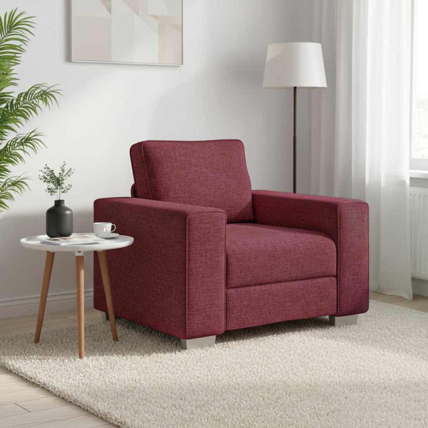 Sofa-Sessel Weinrot 100 cm Stoff
