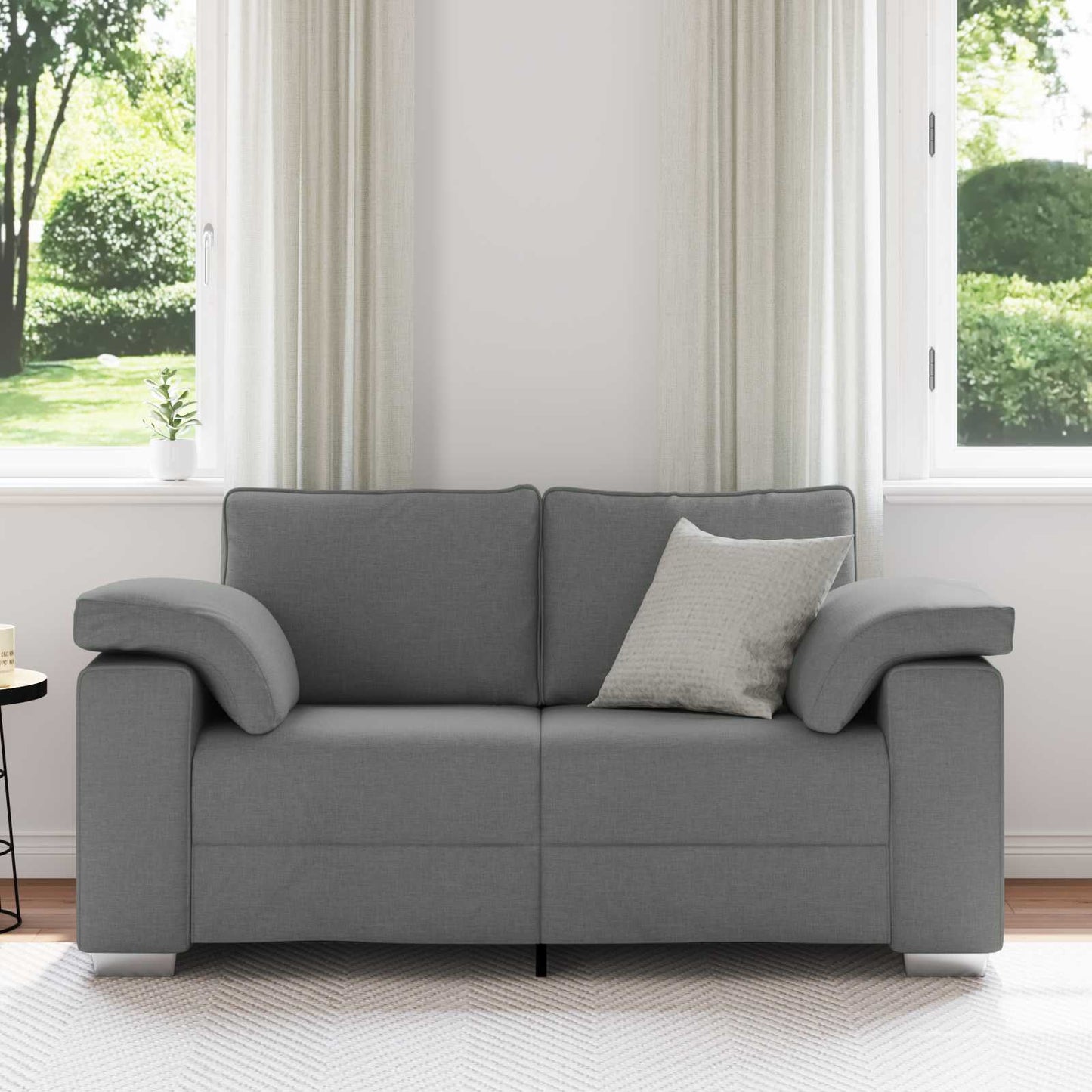 Zweisitzer-Sofa Dunkelgrau 160 cm Stoff
