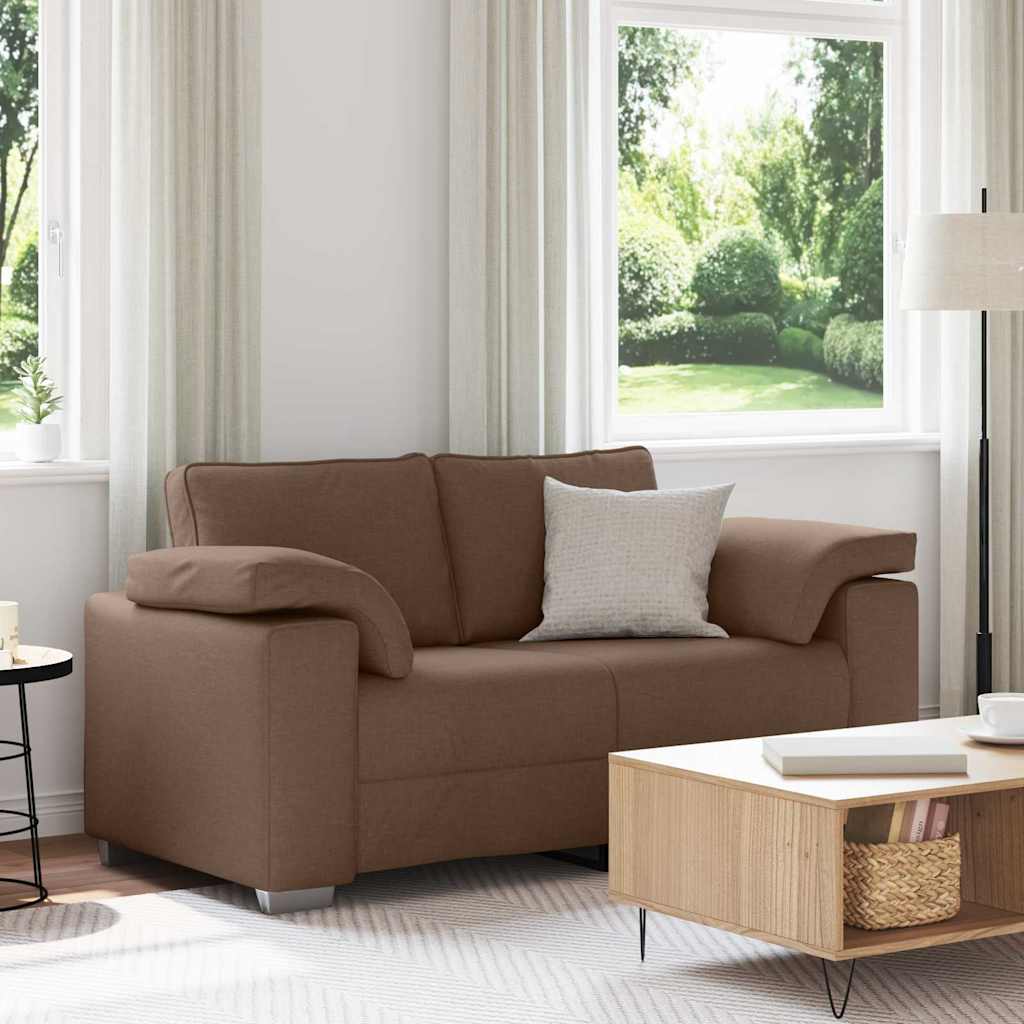 Zweisitzer-Sofa Braun 160 cm Stoff