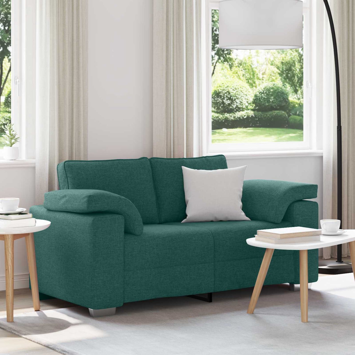 Zweisitzer-Sofa Dunkelgrün 160 cm Stoff