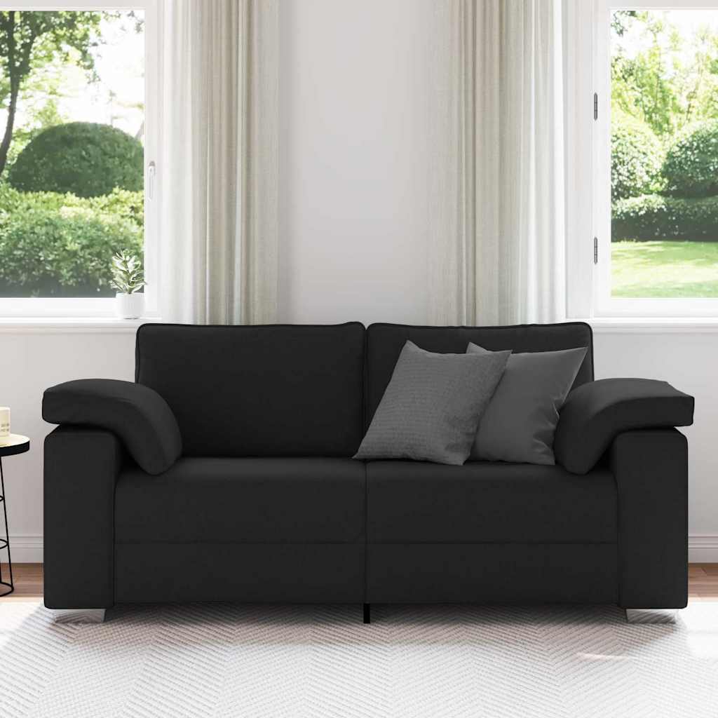 Zweisitzer-Sofa Schwarz 180 cm Stoff