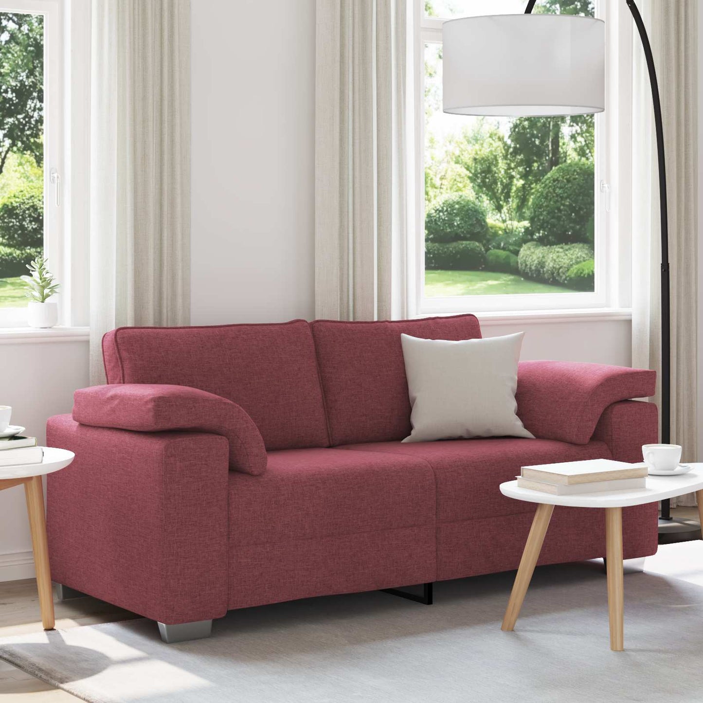 Zweisitzer-Sofa Weinrot 180 cm Stoff