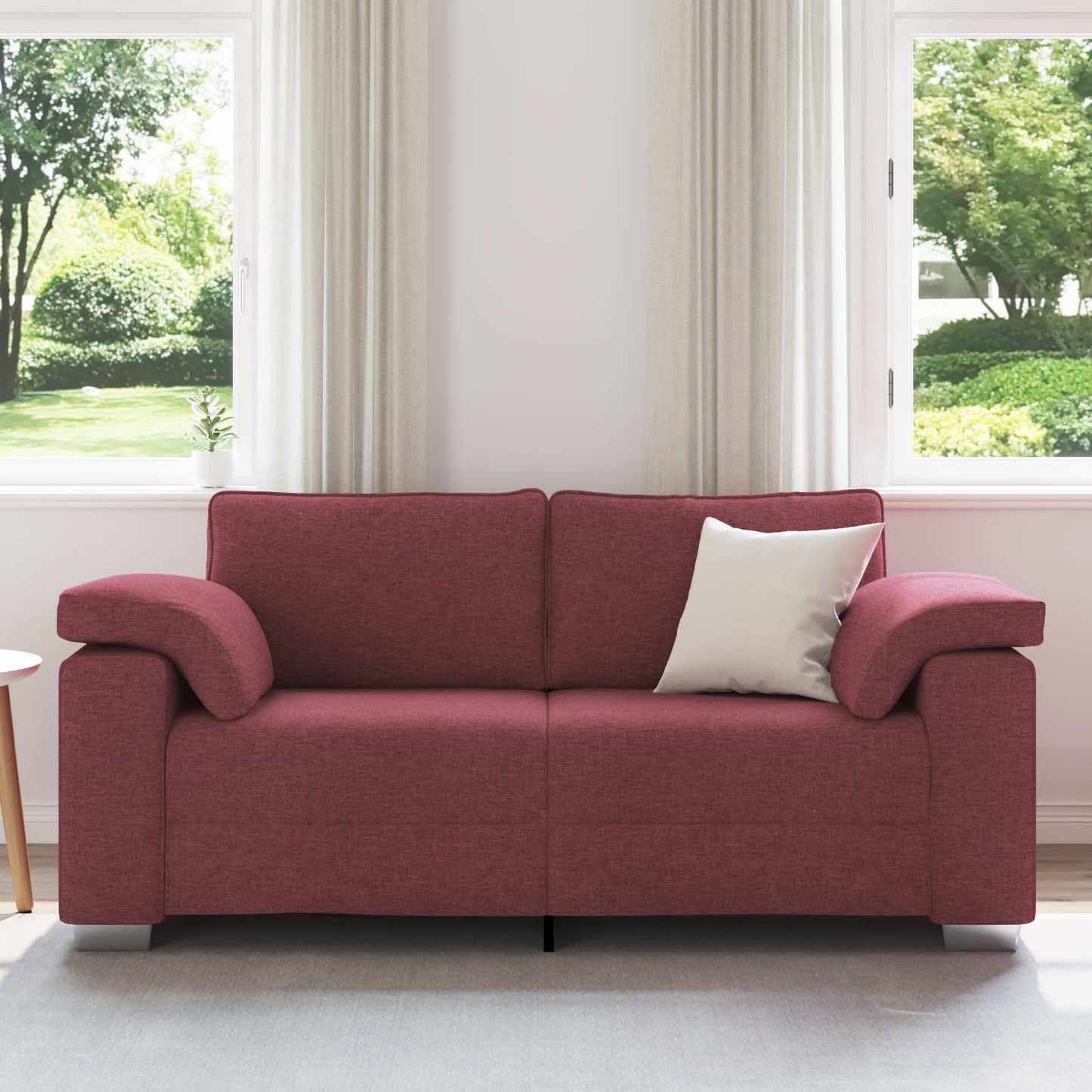 Zweisitzer-Sofa Weinrot 180 cm Stoff
