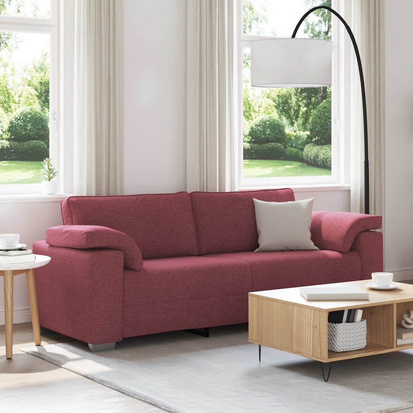 3-Sitzer-Sofa Weinrot 220 cm Stoff