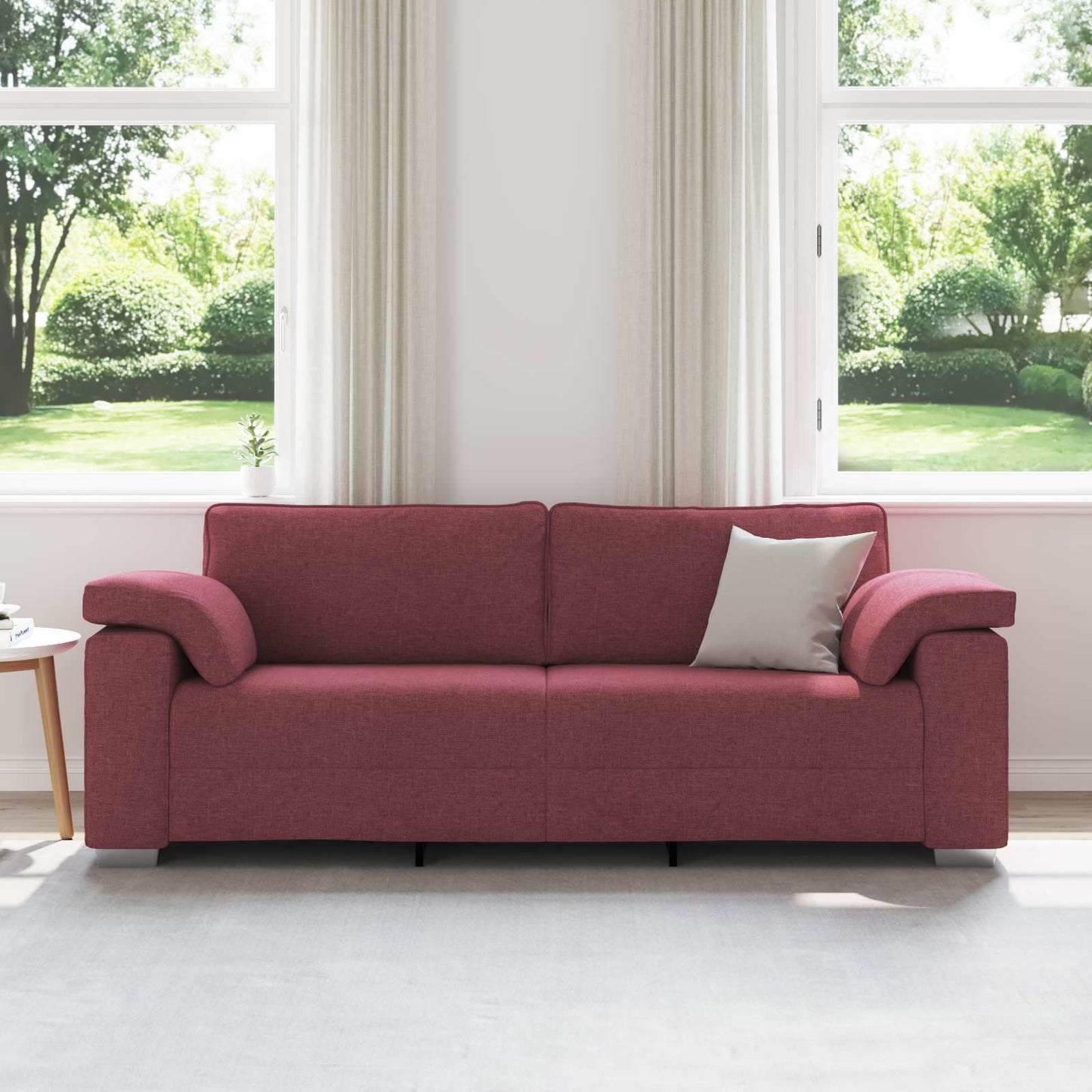 3-Sitzer-Sofa Weinrot 220 cm Stoff