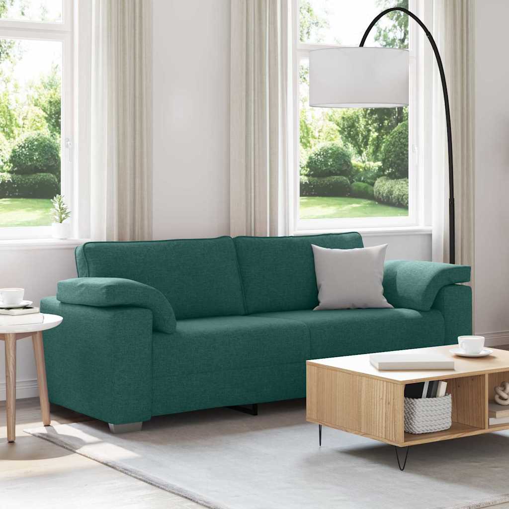 3-Sitzer-Sofa Dunkelgrün 220 cm Stoff