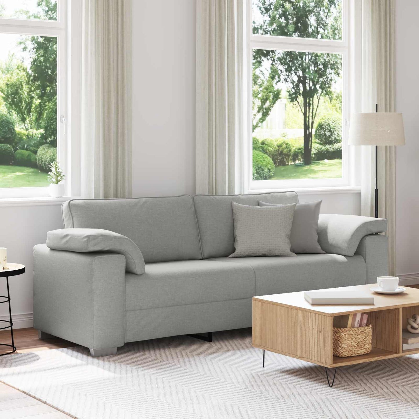 3-Sitzer-Sofa Wolkengrau 220 cm Stoff
