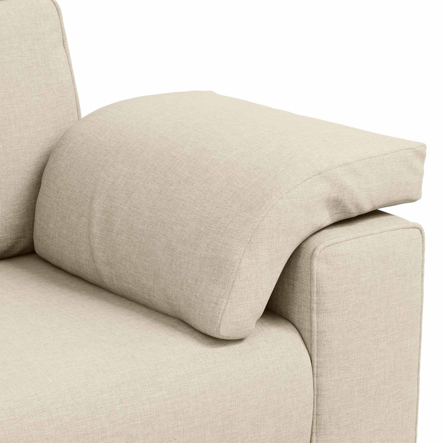 3-Sitzer-Sofa Beige 220 cm Leinenmischgewebe