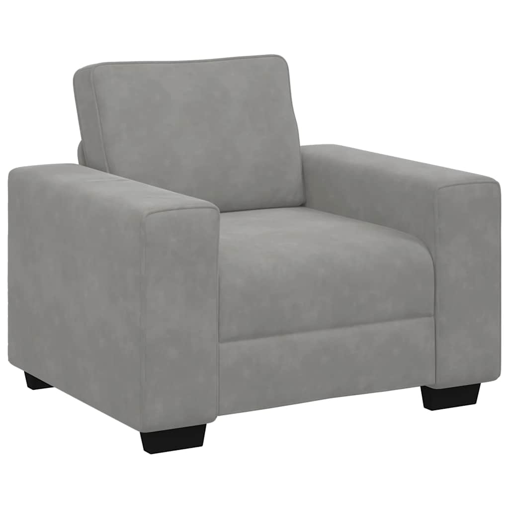 Sessel Hellgrau 100x77x82 cm Samt