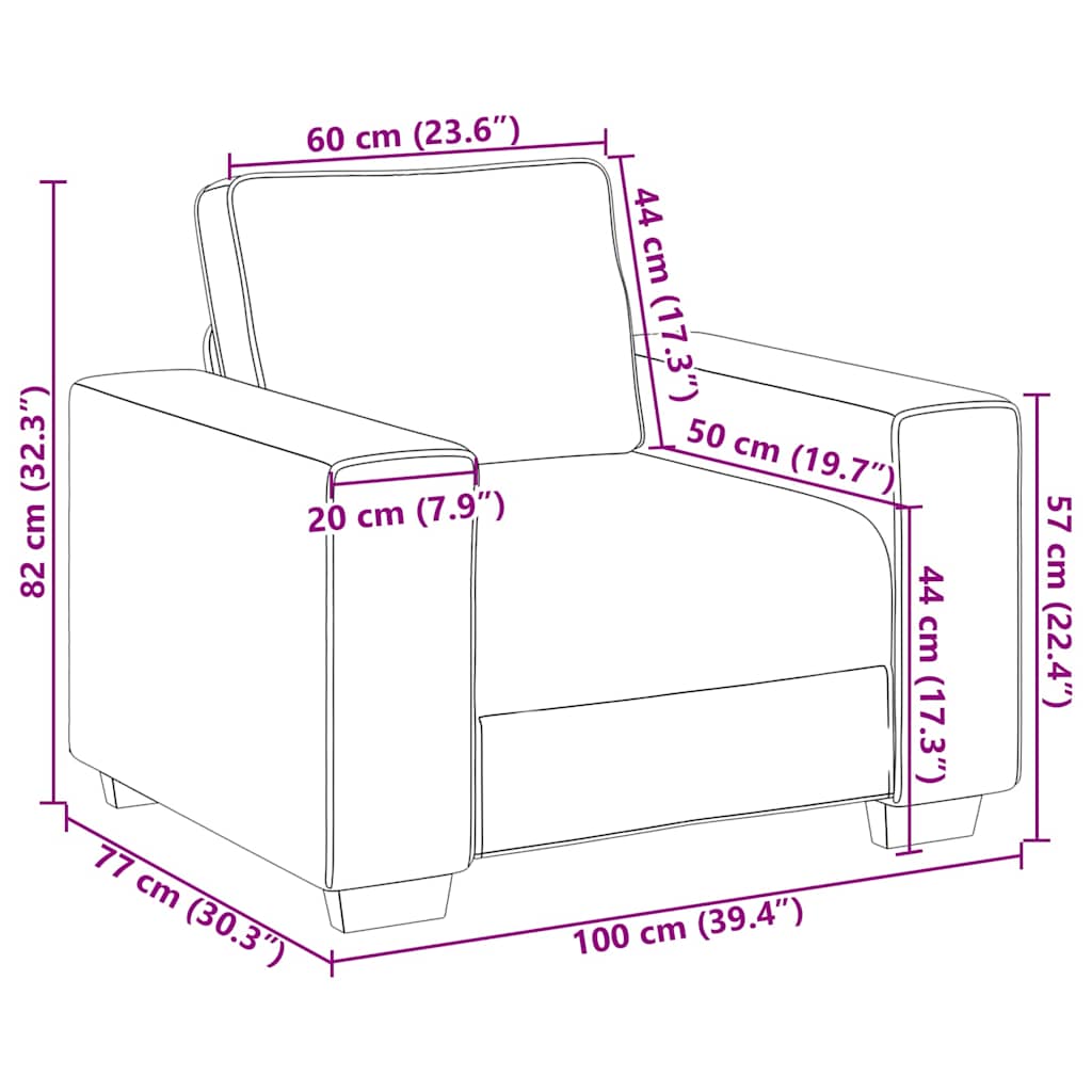 Sessel Dunkelgrau 100x77x82 cm Samt