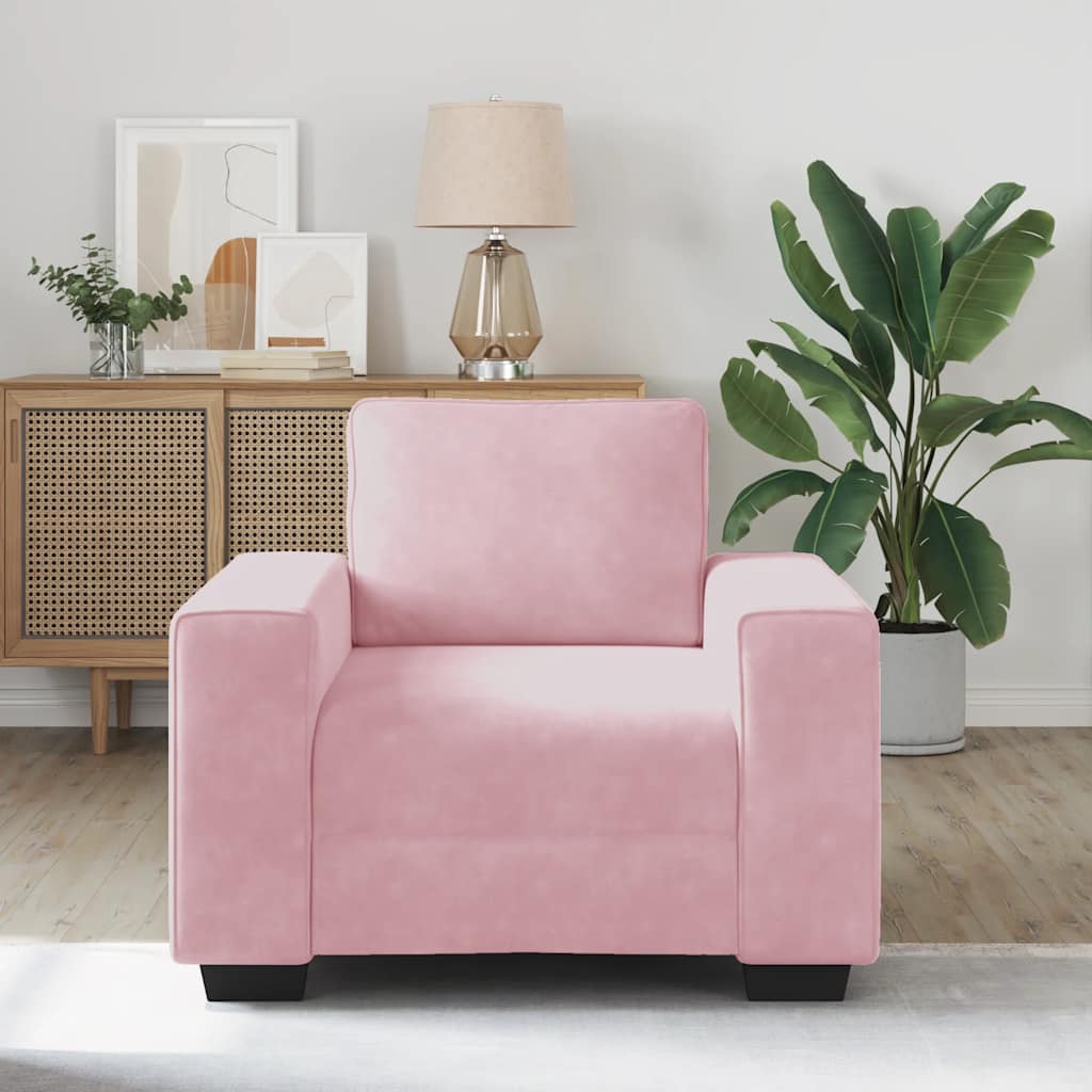Sessel Rosa 100x77x82 cm Samt