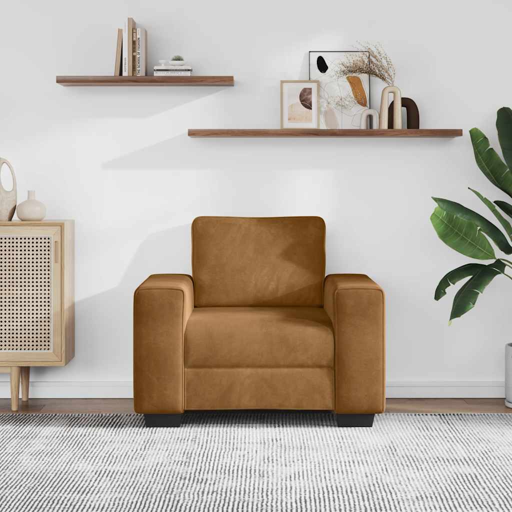 Sessel Braun 100x77x82 cm Samt