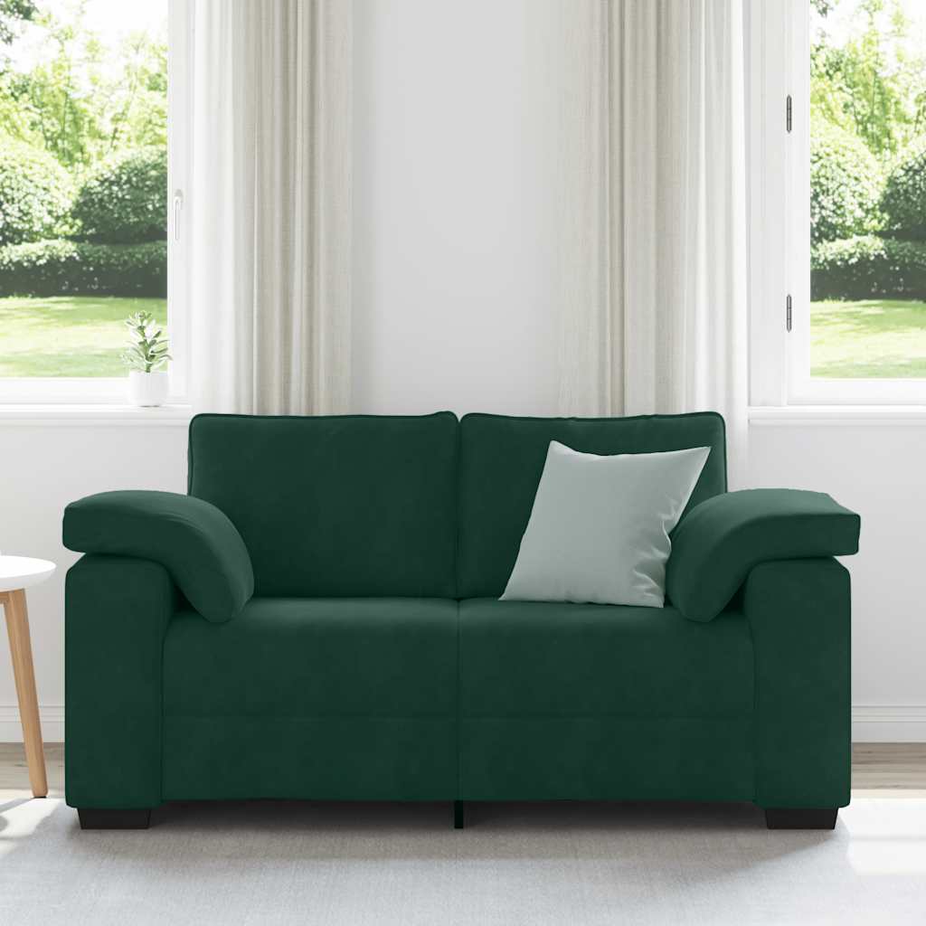 Zweisitzer-Sofa Dunkelgrün 160x77x82 cm Samt