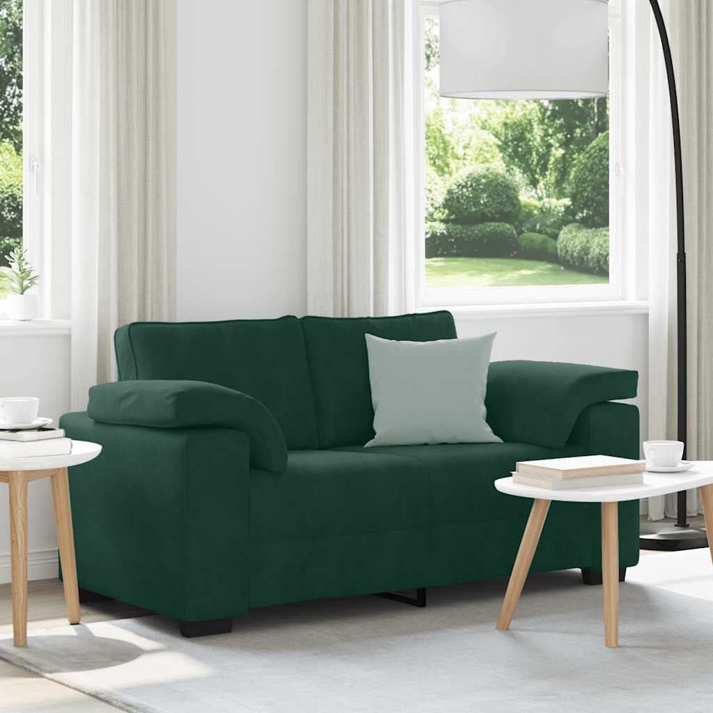 Zweisitzer-Sofa Dunkelgrün 160x77x82 cm Samt