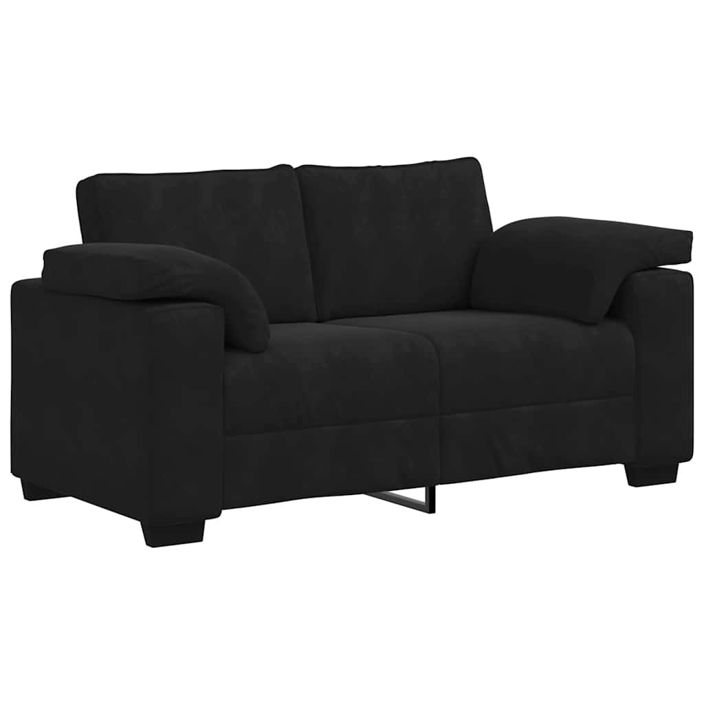 Zweisitzer-Sofa Schwarz 160x77x82 cm Samt