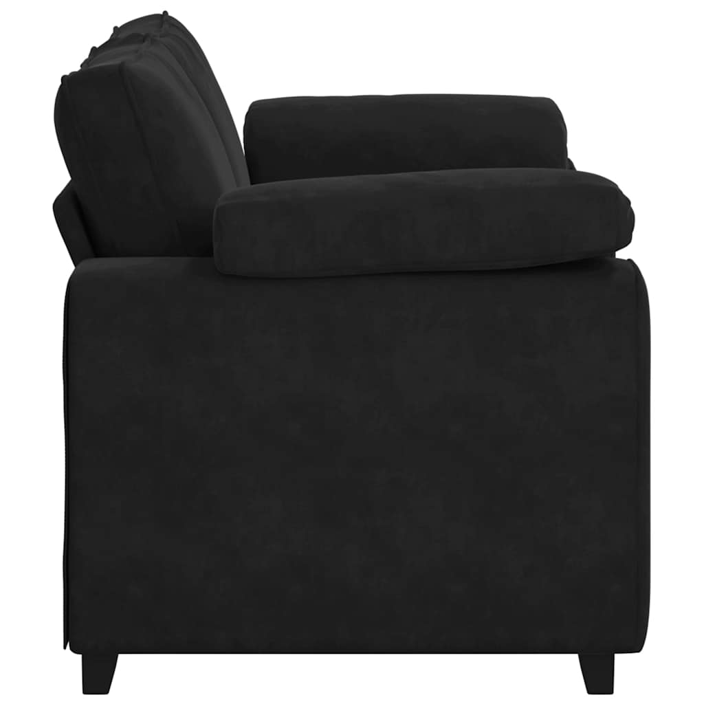 Zweisitzer-Sofa Schwarz 160x77x82 cm Samt
