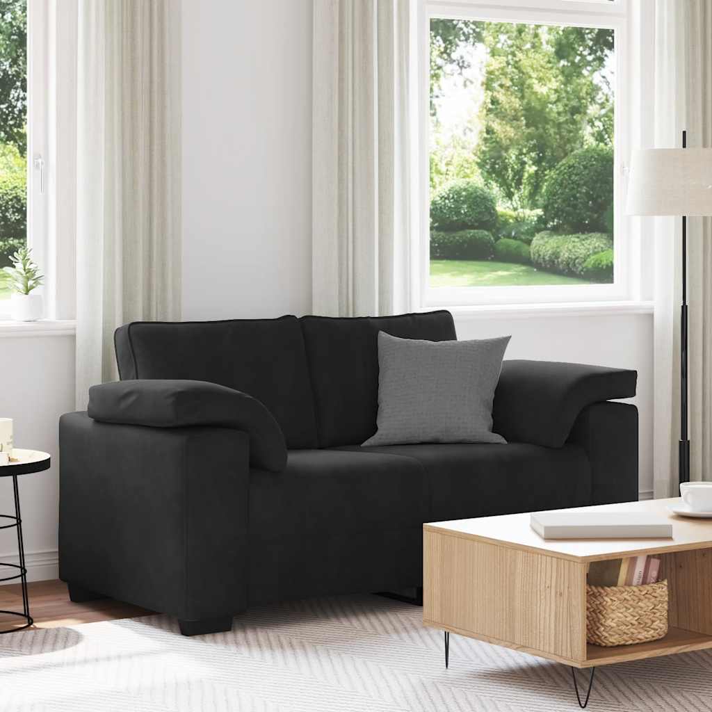 Zweisitzer-Sofa Schwarz 160x77x82 cm Samt
