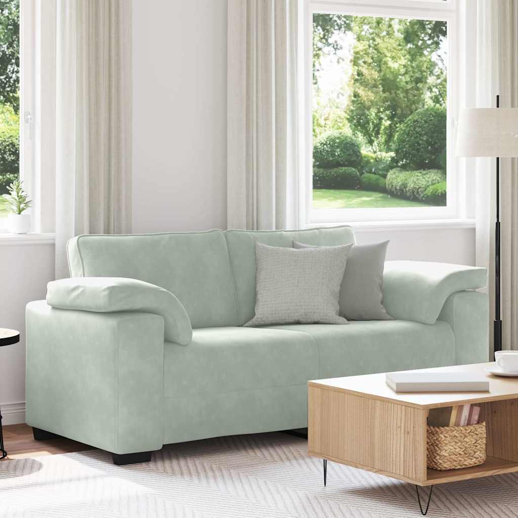 Zweisitzer-Sofa Hellgrau 180x77x82 cm Samt