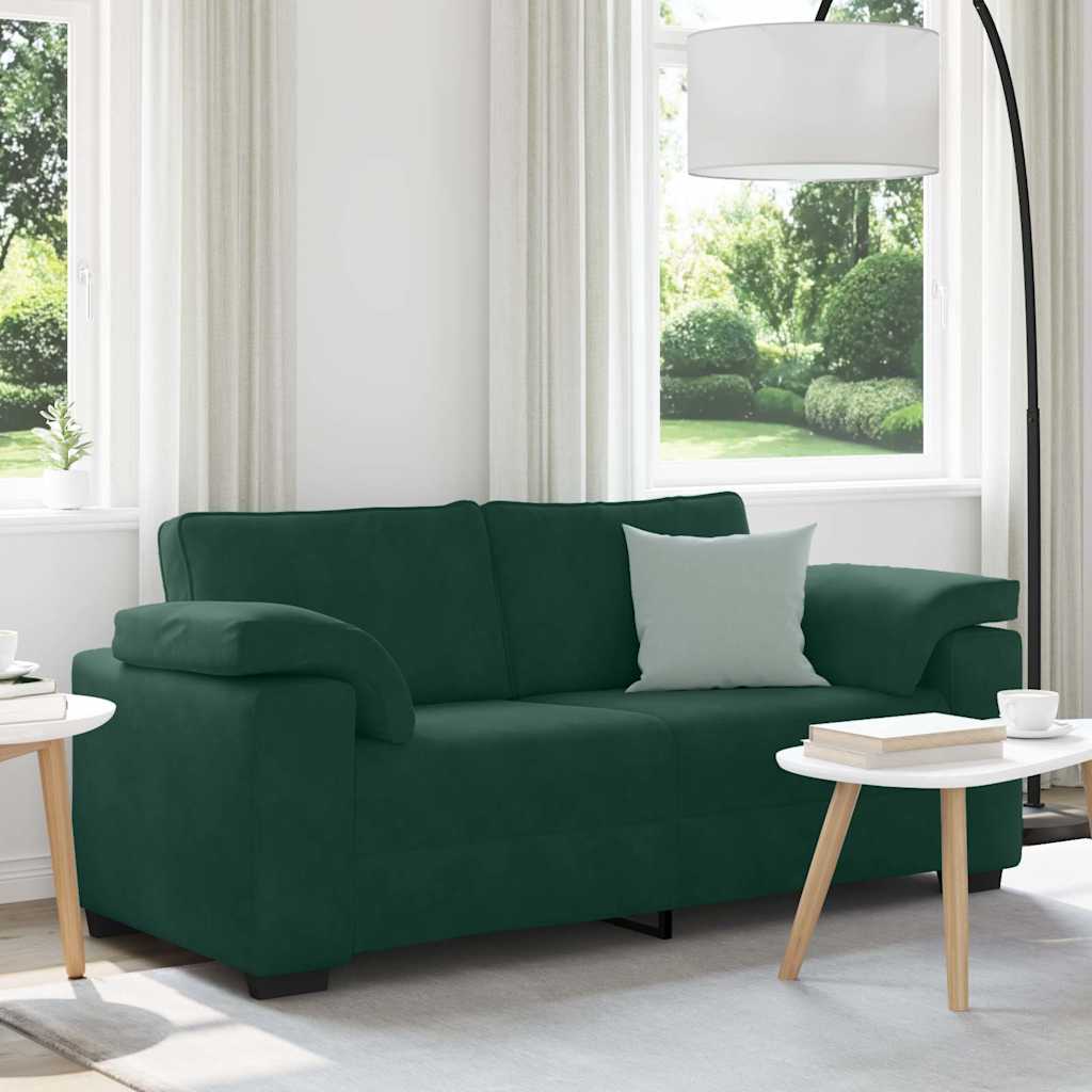 Zweisitzer-Sofa Dunkelgrün 180x77x82 cm Samt