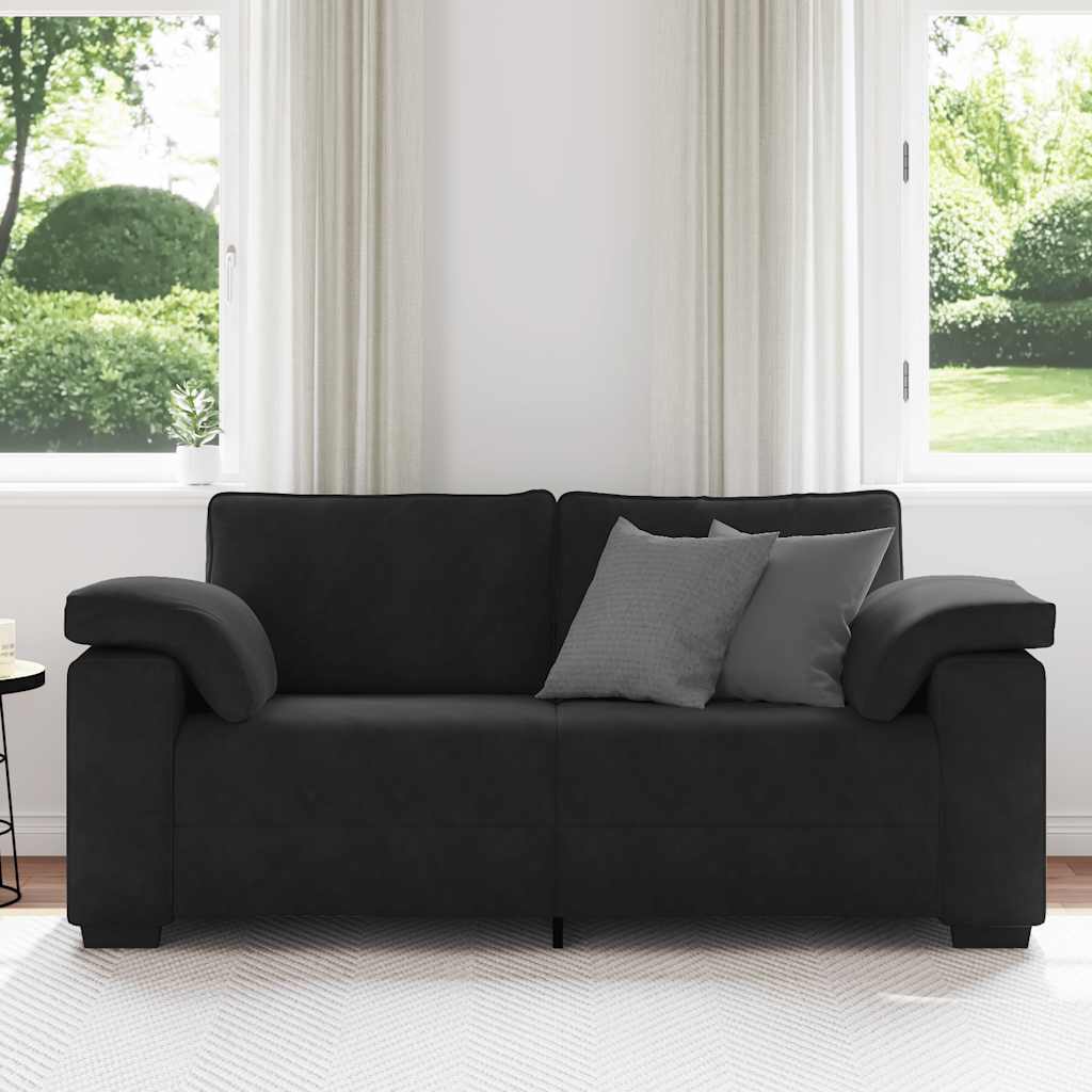 Zweisitzer-Sofa Schwarz 180x77x82 cm Samt