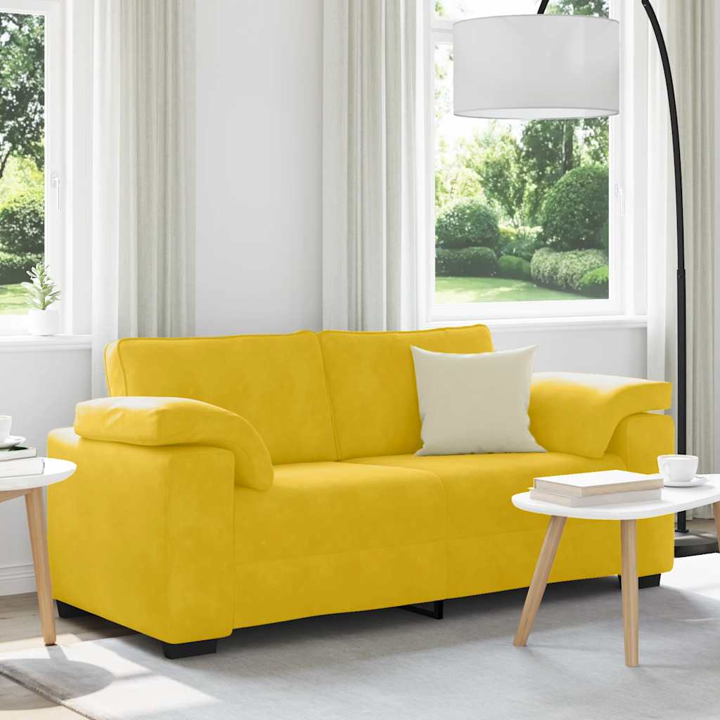 Zweisitzer-Sofa Gelb 180x77x82 cm Samt