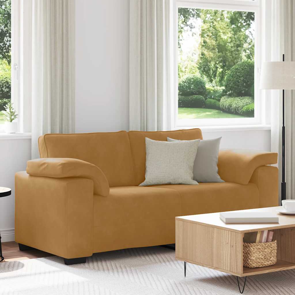 Zweisitzer-Sofa Braun 180x77x82 cm Samt