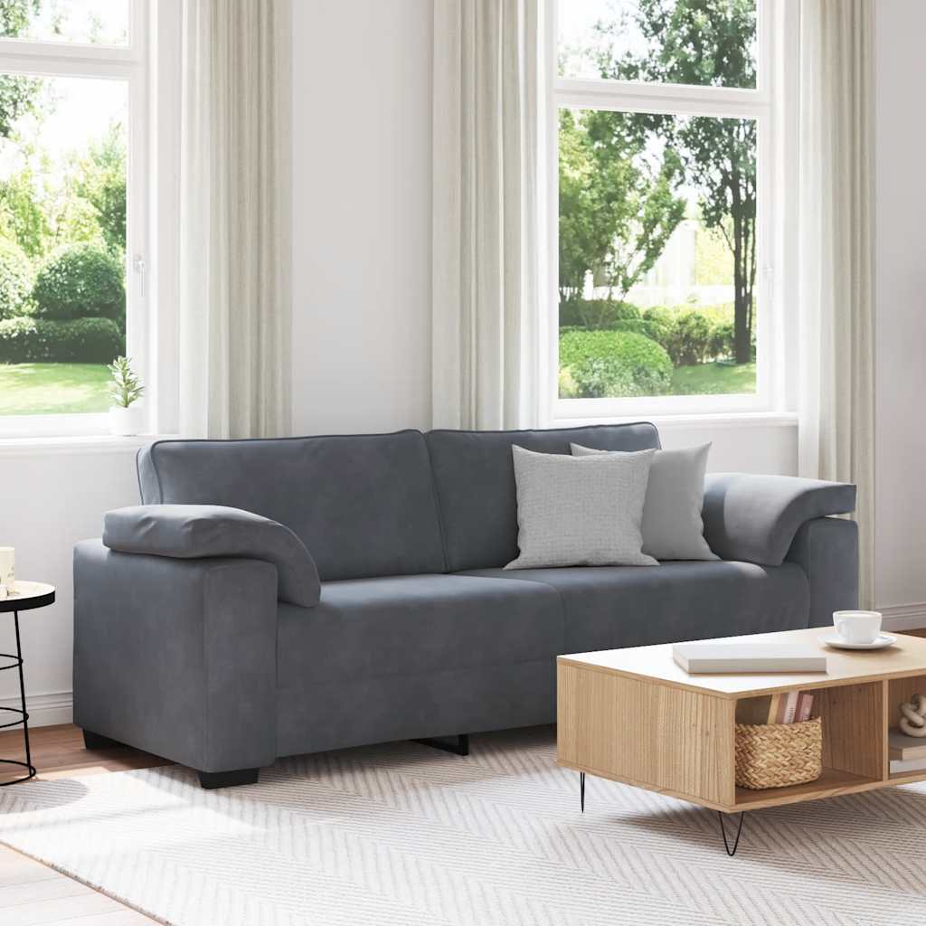 3-Sitzer-Sofa Dunkelgrau 220x77x82 cm Samt