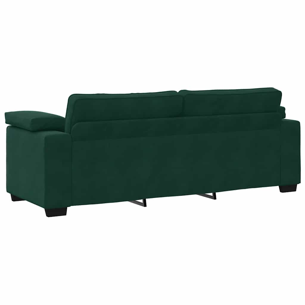 3-Sitzer-Sofa Dunkelgrün 220x77x82 cm Samt