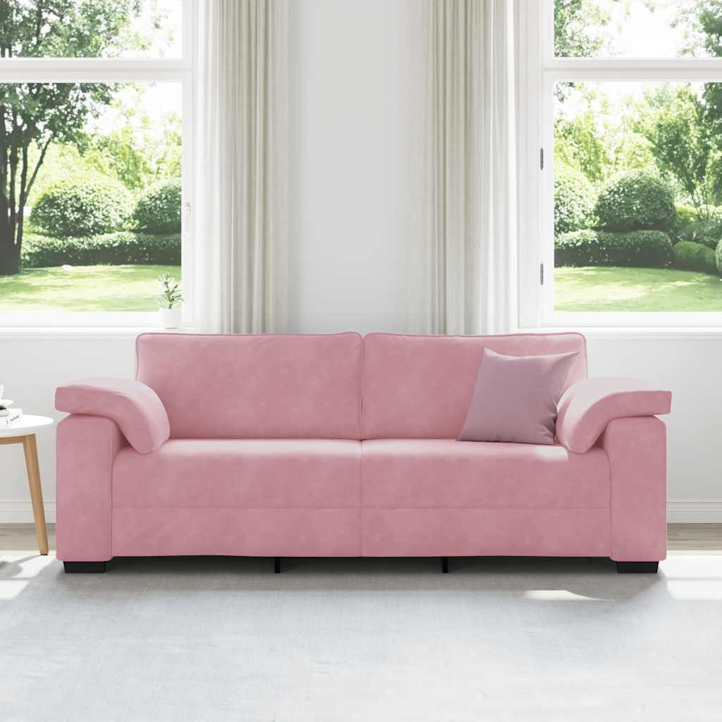3-Sitzer-Sofa Rosa 220x77x82 cm Samt