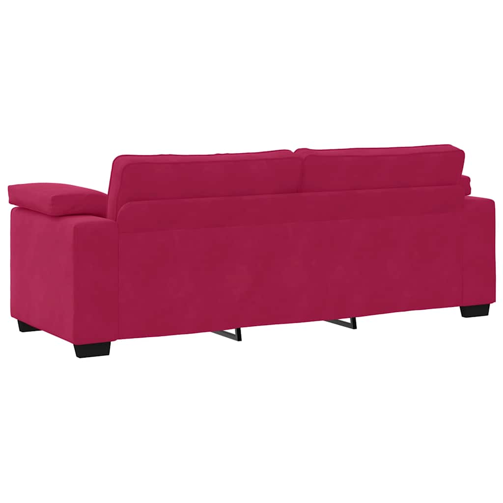3-Sitzer-Sofa Weinrot 220x77x82 cm Samt