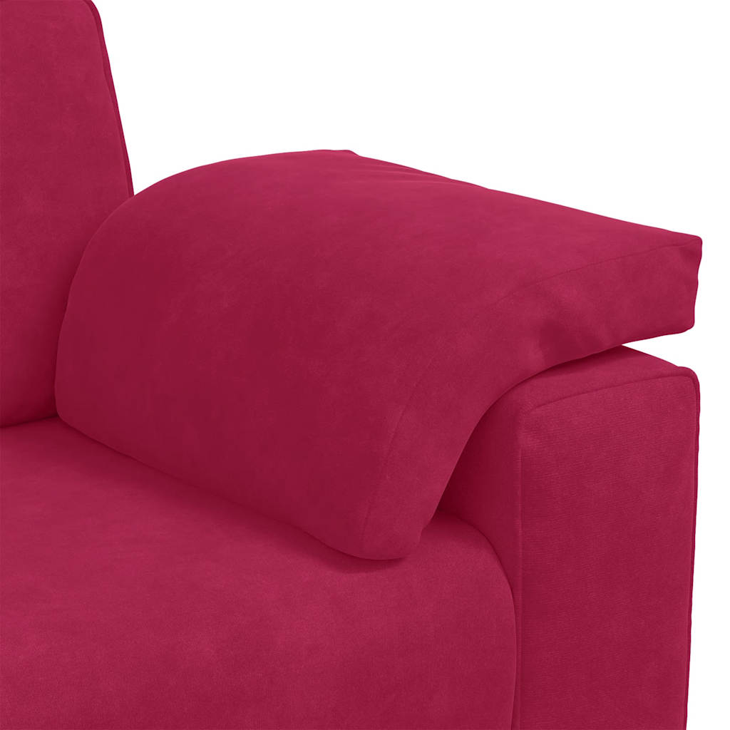 3-Sitzer-Sofa Weinrot 220x77x82 cm Samt