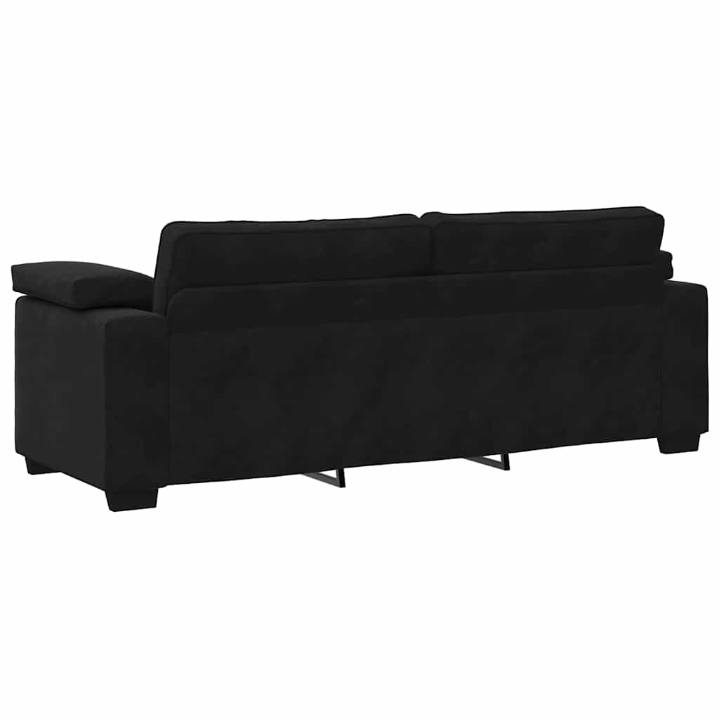 3-Sitzer-Sofa Schwarz 220x77x82 cm Samt