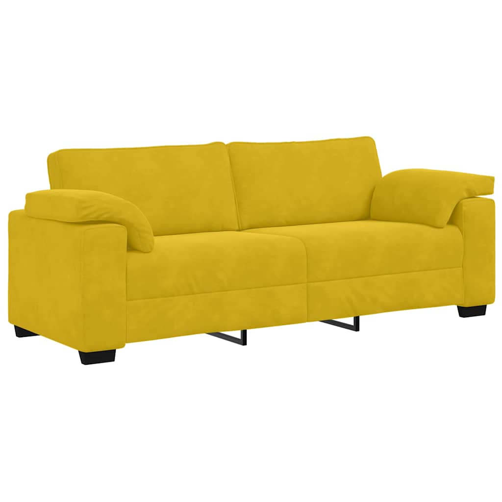 3-Sitzer-Sofa Gelb 220x77x82 cm Samt