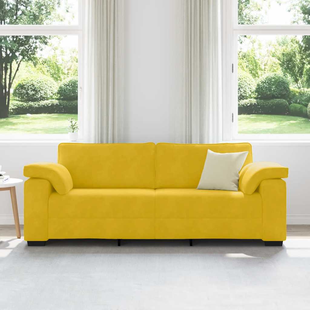 3-Sitzer-Sofa Gelb 220x77x82 cm Samt