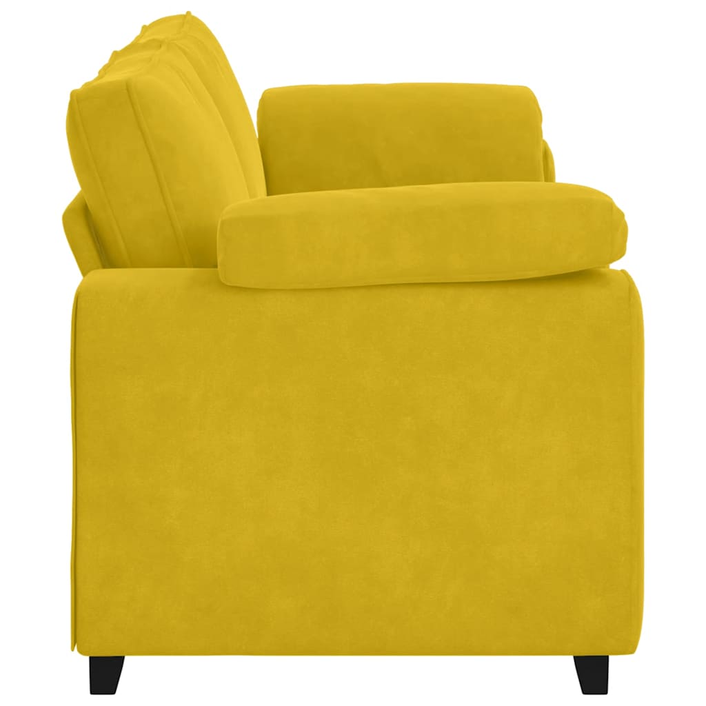 3-Sitzer-Sofa Gelb 220x77x82 cm Samt