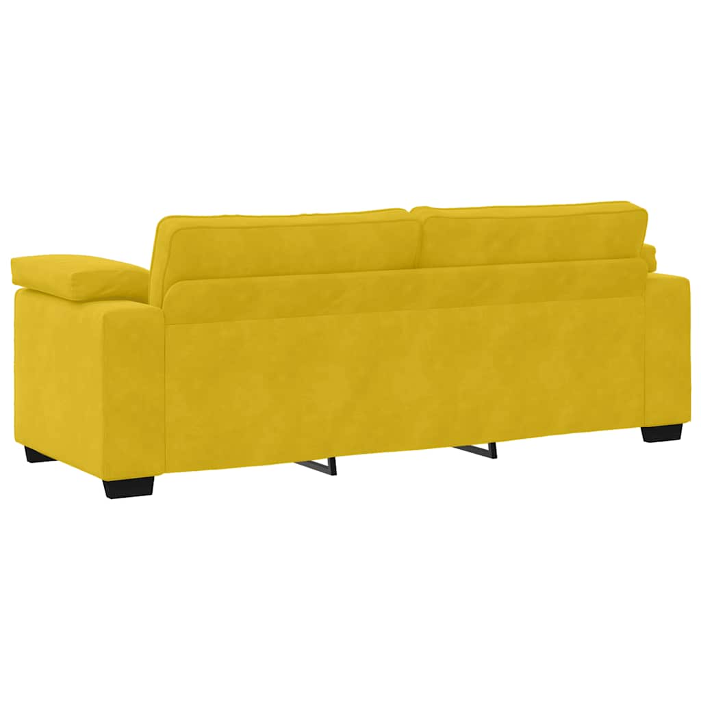 3-Sitzer-Sofa Gelb 220x77x82 cm Samt