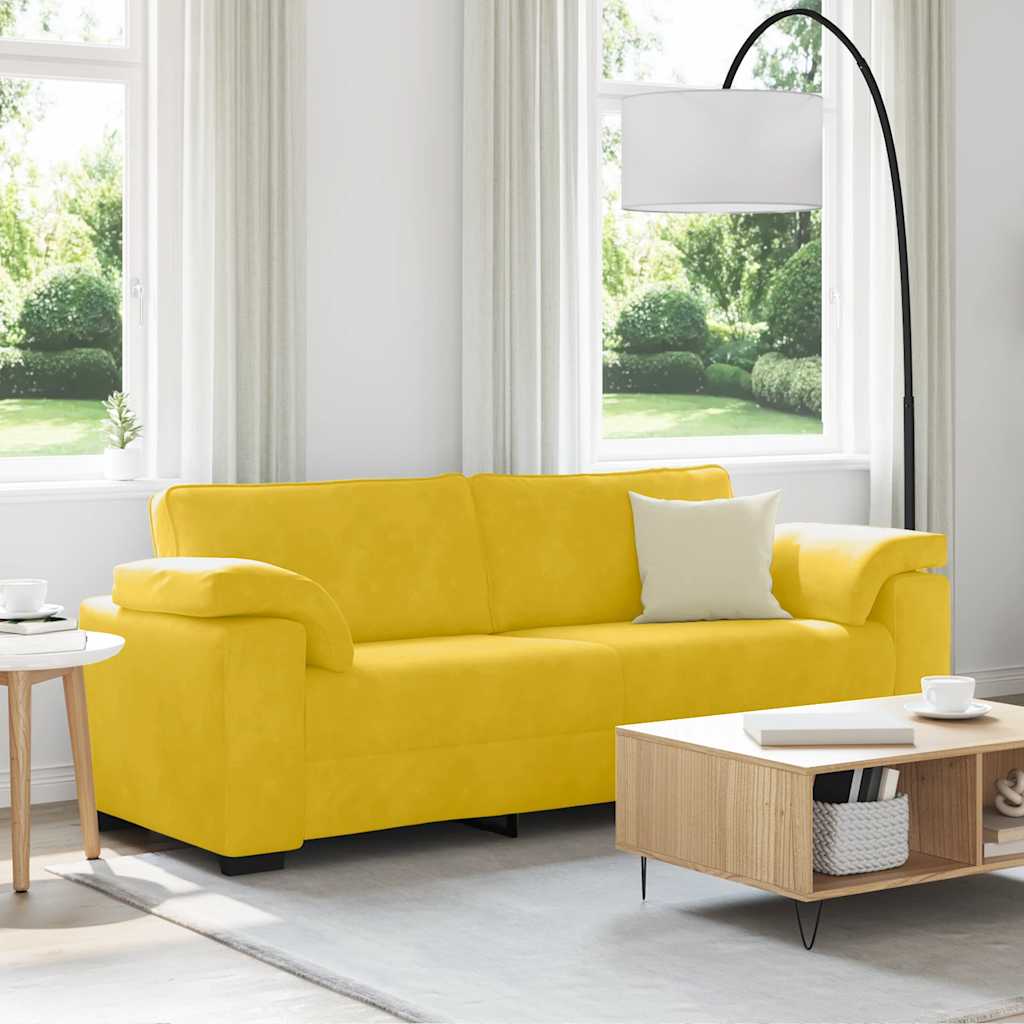 3-Sitzer-Sofa Gelb 220x77x82 cm Samt