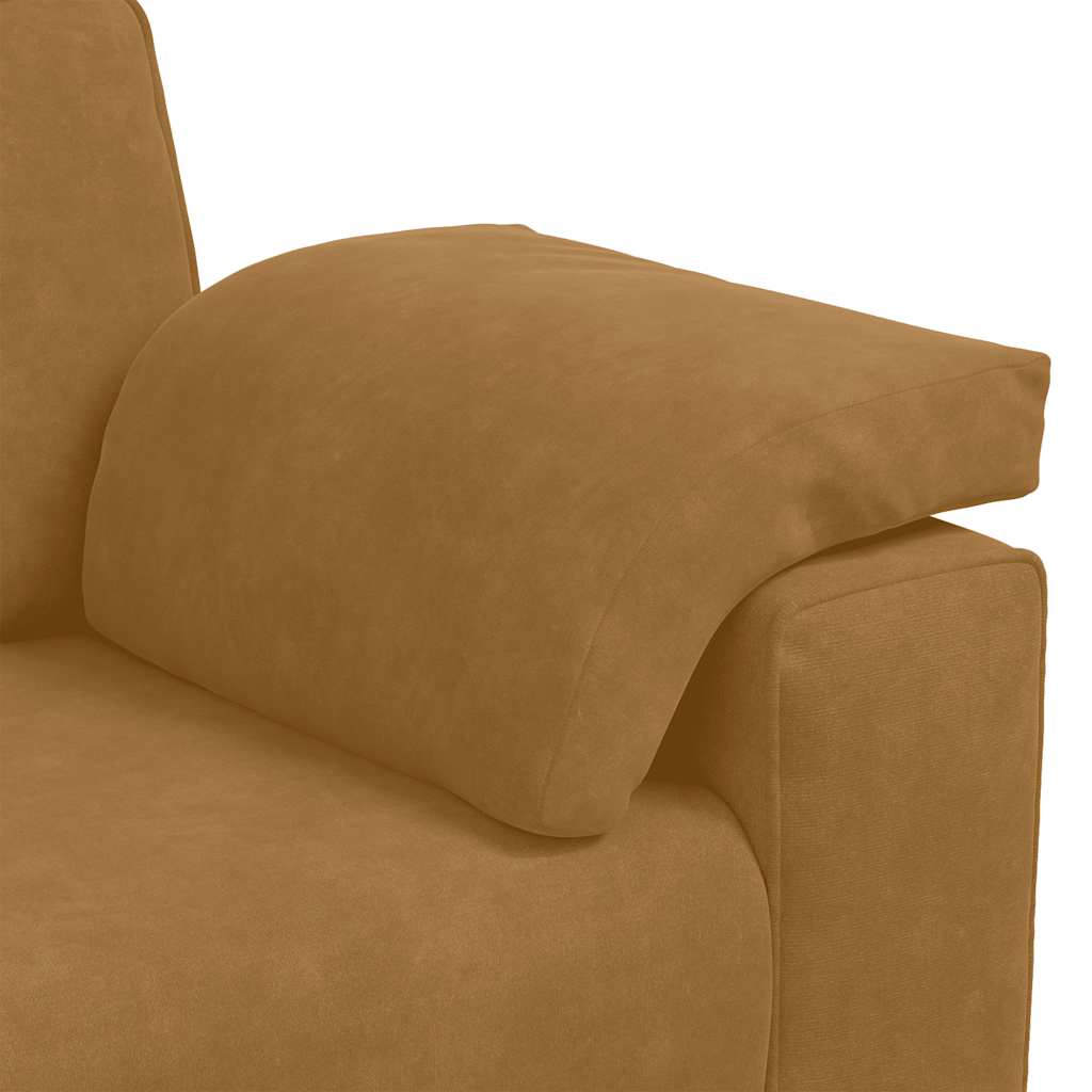 3-Sitzer-Sofa Braun 220x77x82 cm Samt