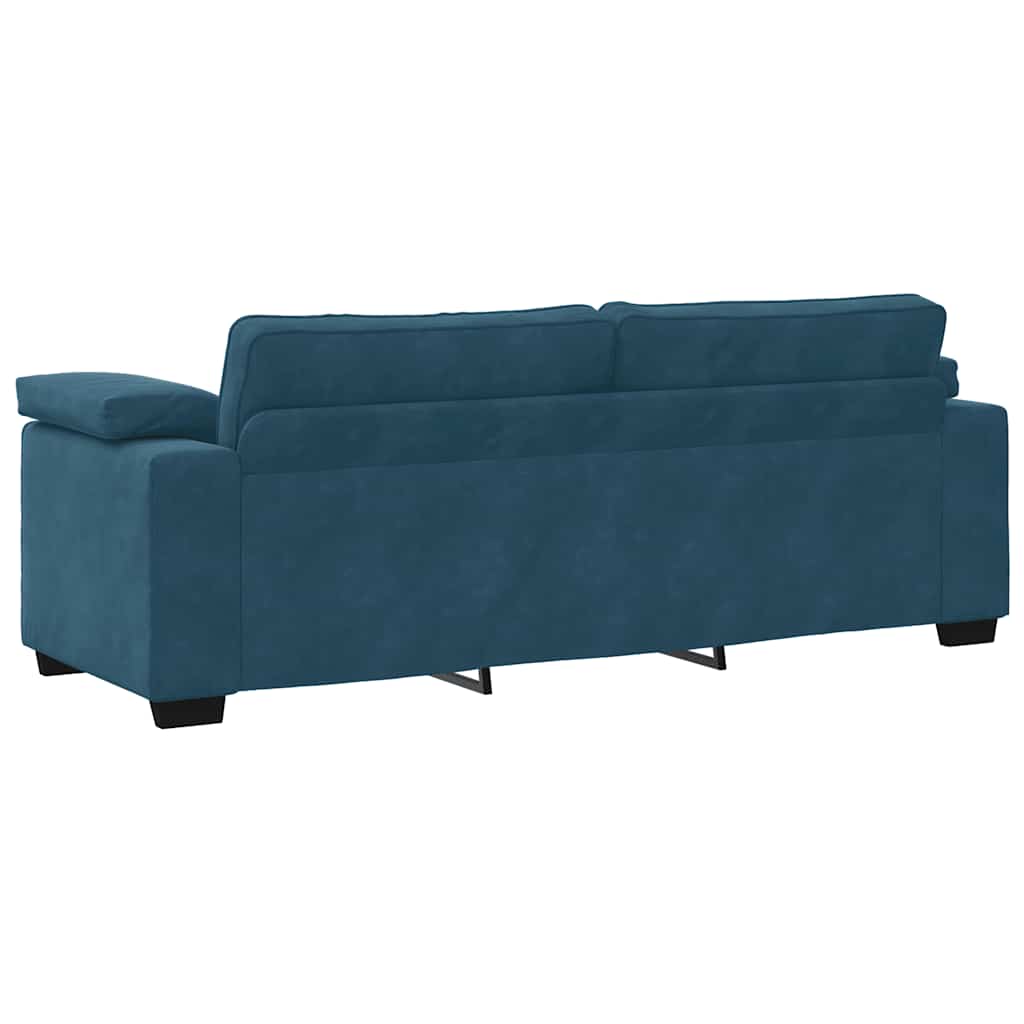 3-Sitzer-Sofa Blau 220x77x82 cm Samt