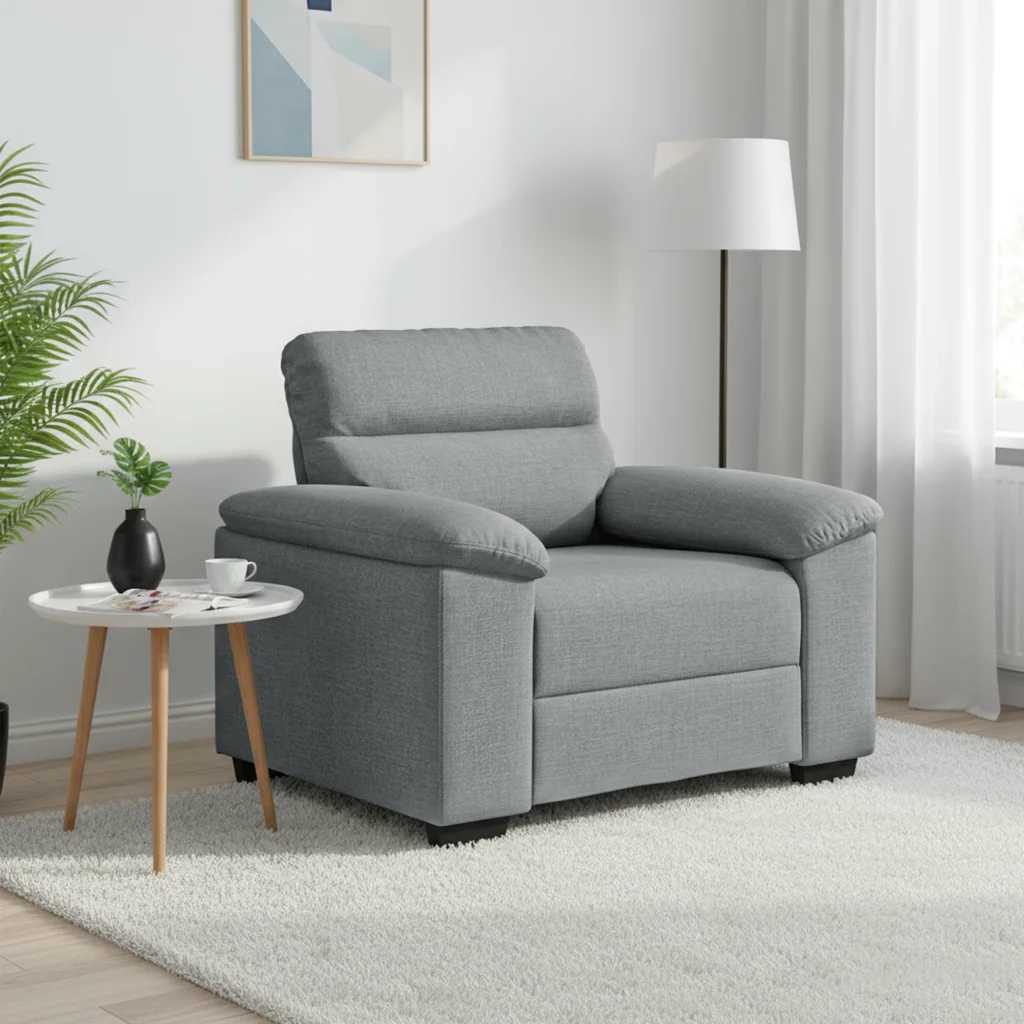 Sessel Hellgrau 100x81x84 cm Stoff