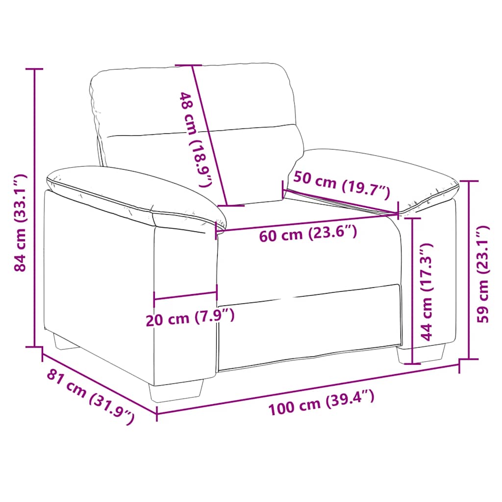 Sessel 100x81x84 cm Leinen