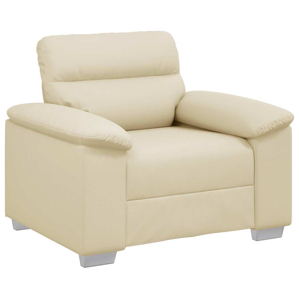 Sessel Creme 100x81x84 cm Kunstleder