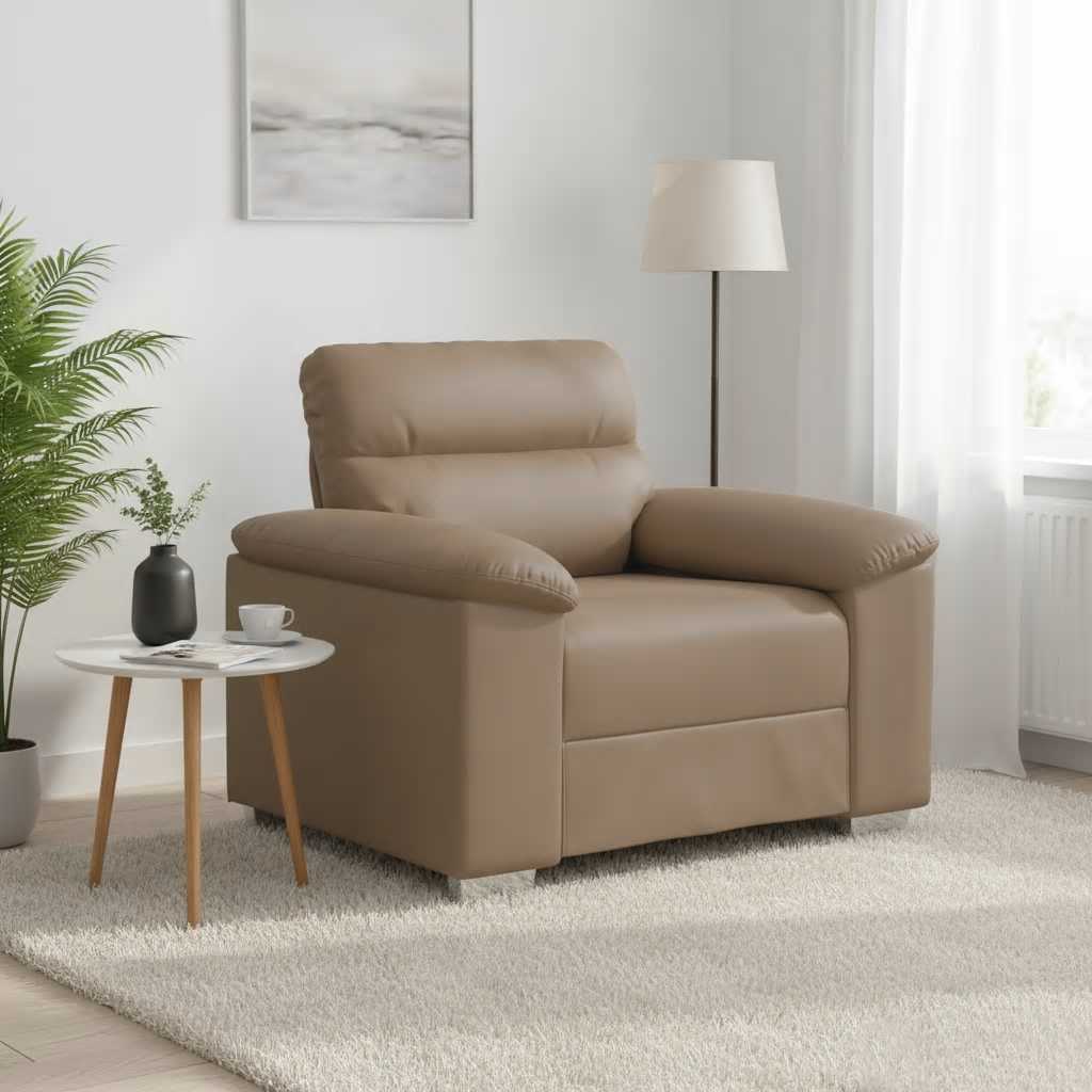 Sessel Cappuccino-Braun 100x81x84 cm Kunstleder