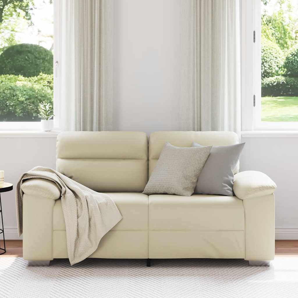 2-Sitzer-Sofa Creme 160x81x84 cm Kunstleder