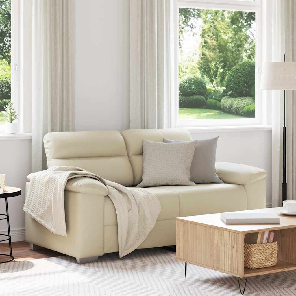2-Sitzer-Sofa Creme 160x81x84 cm Kunstleder